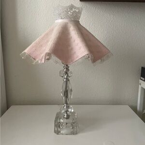 Antique Pink Crystal Table Lamp